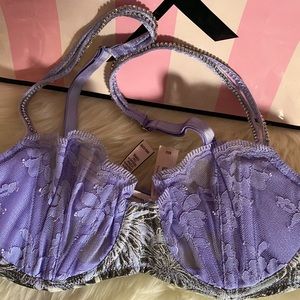 NWT Oh So Sexy Lilac with Silver on bra and Straps